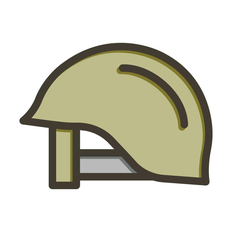 Helmet Vector Thick Line Filled Colors Icon For Personal And Commercial Use.