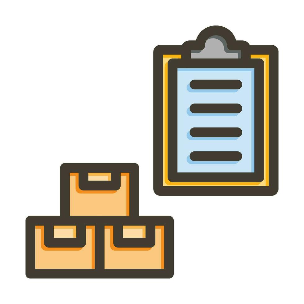 inventario administración vector grueso línea lleno colores icono para personal y comercial usar.