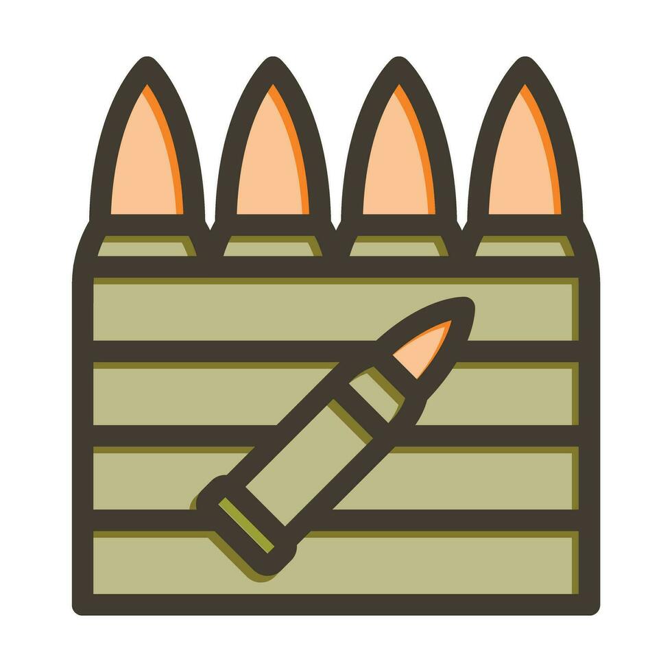 Ammunition Vector Thick Line Filled Colors Icon For Personal And Commercial Use.