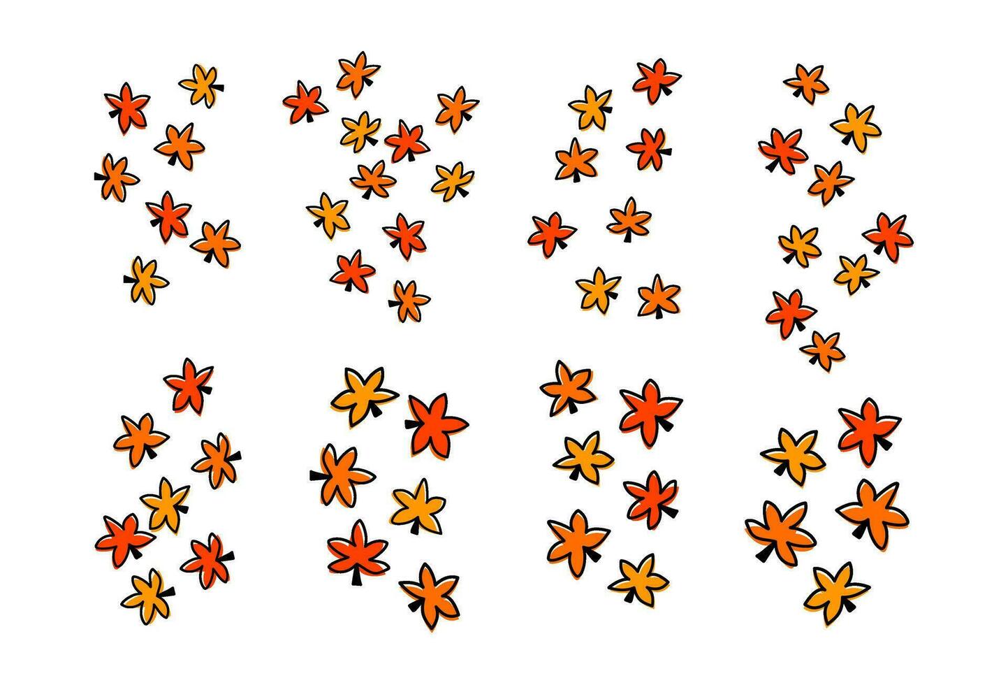 Falling Fall Leaves. maple leaf fall. leaf autumn. autumn leaves. simple illustration of autumn leaves. vector