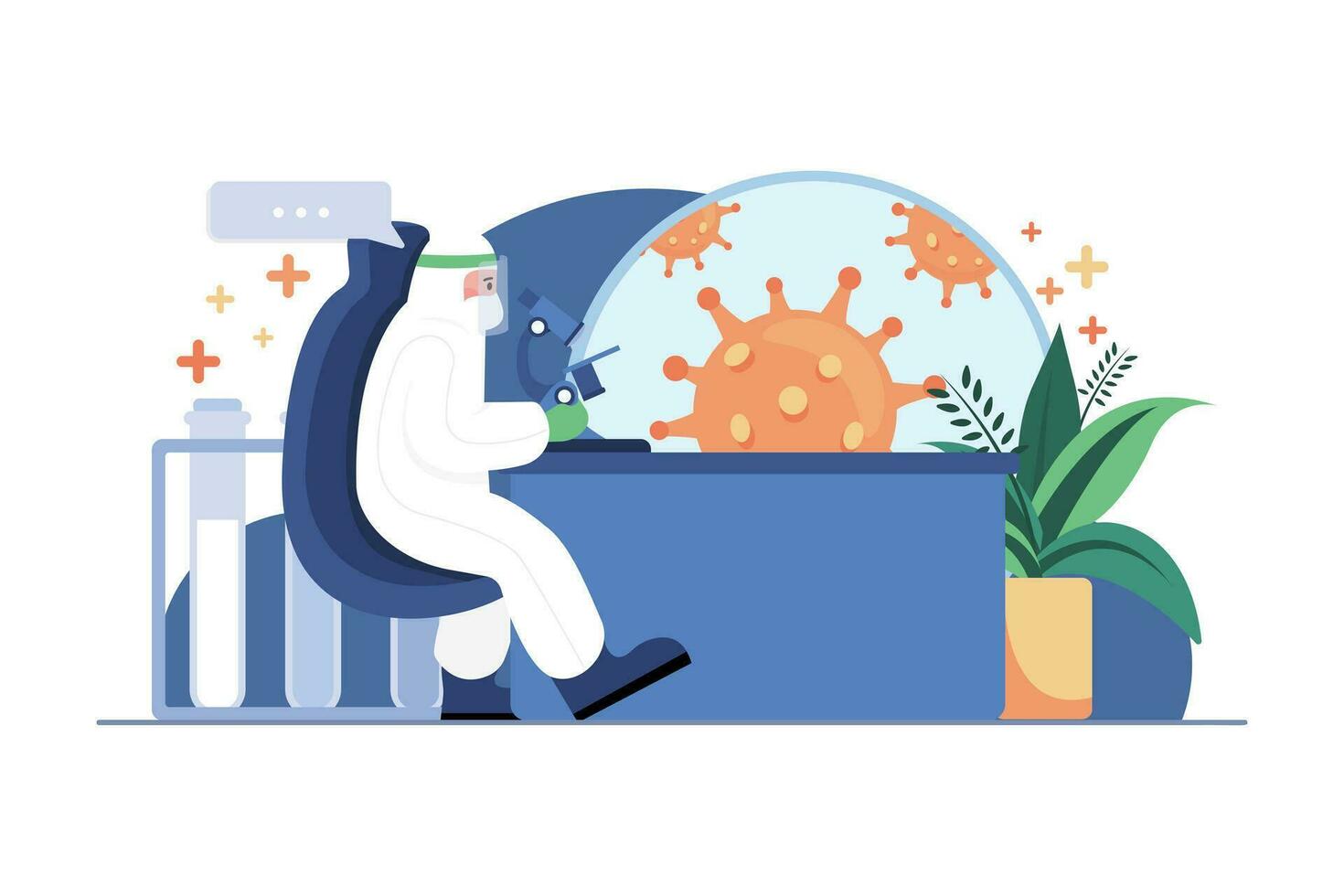 Medical Research Team Working On Lab vector
