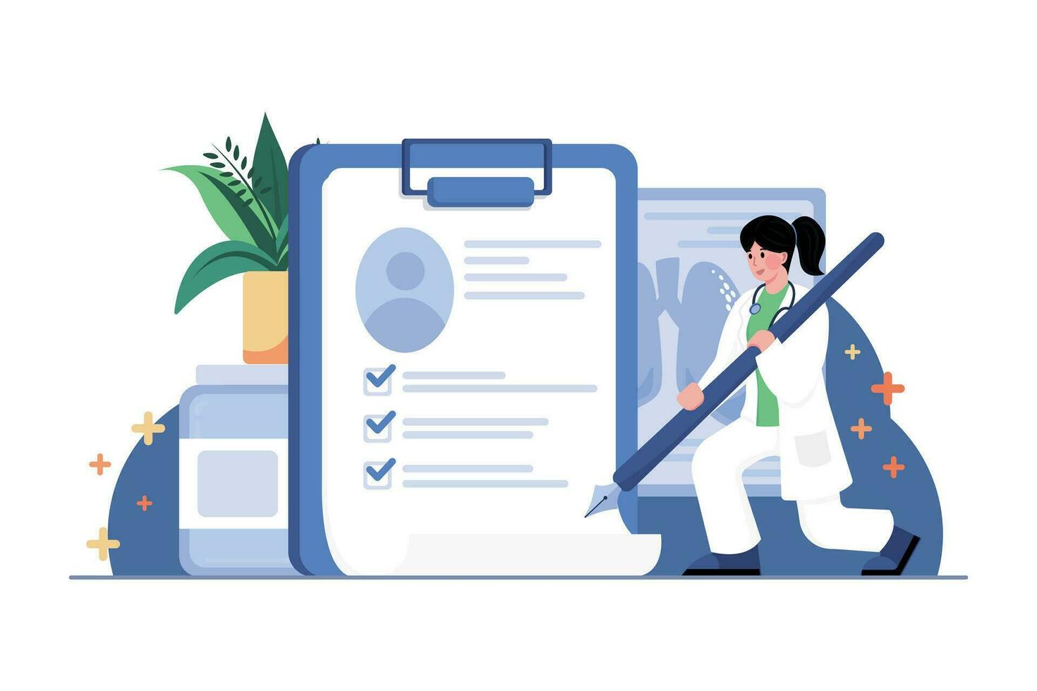 Medical Report Illustration Concept vector