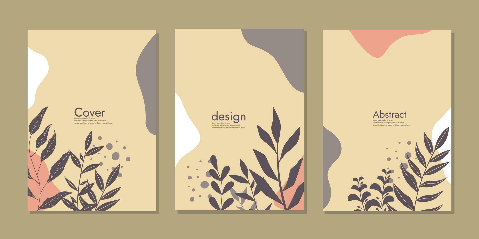 resumen libro cubrir Bosquejo diseño diseño con mano dibujado floral decoraciones Talla a4 para catalogar, planificadores, diarios, folletos, libros. vector