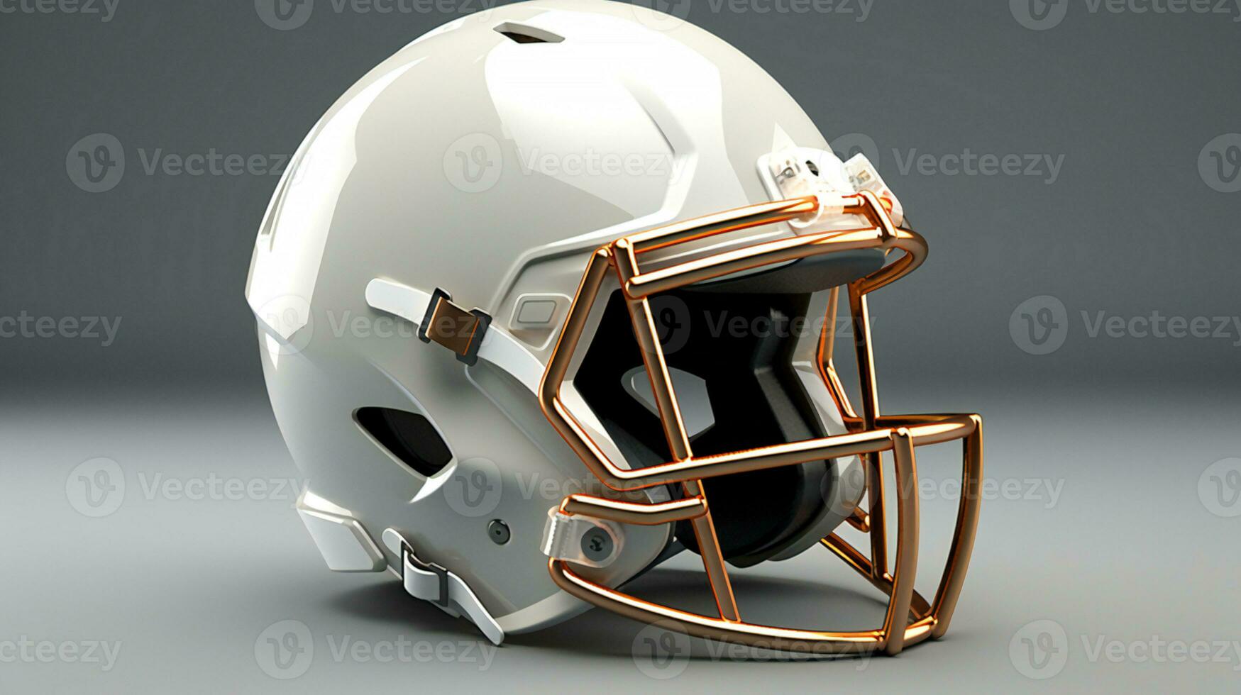 a football helmet with a copper and white design AI Generative photo
