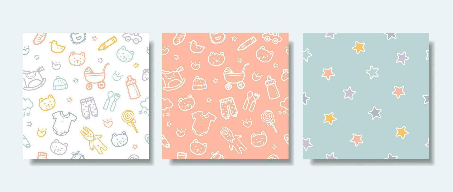 Seamless patterns set vector