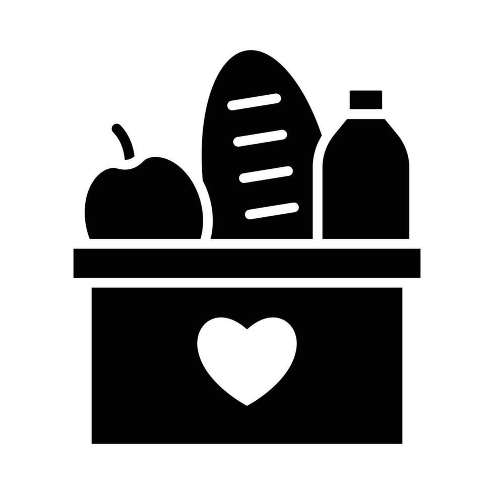Food Donation Vector Glyph Icon For Personal And Commercial Use.