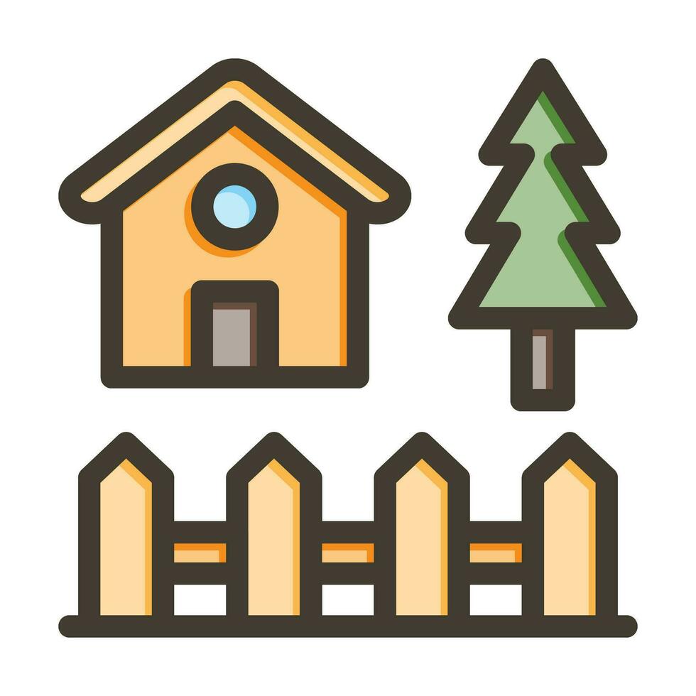 Backyard Vector Thick Line Filled Colors Icon For Personal And Commercial Use.