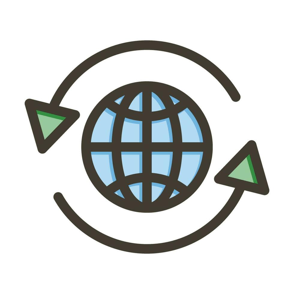 Worldwide Vector Thick Line Filled Colors Icon For Personal And Commercial Use.