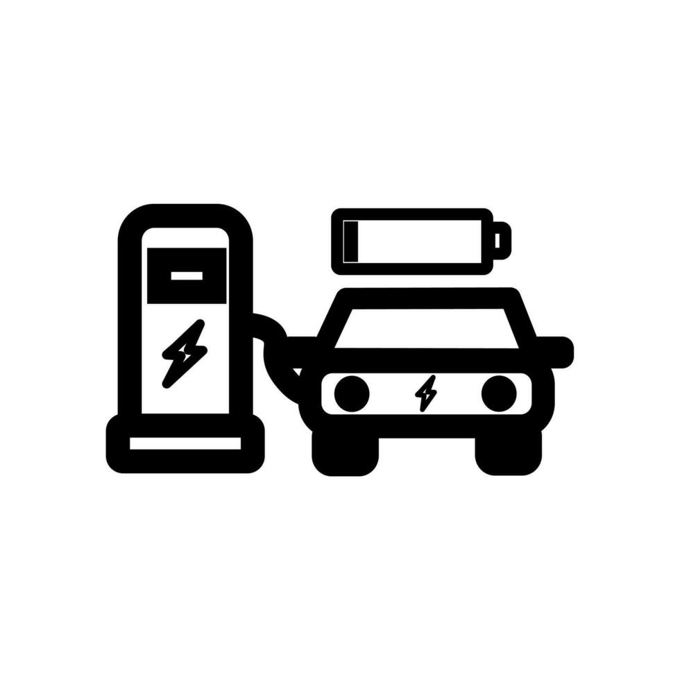 electric car charging icon on a white background vector