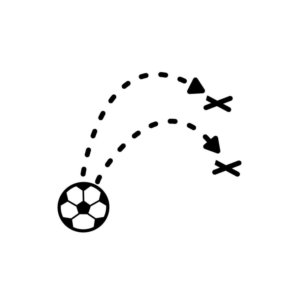 icon of passing the football to the target on a white background vector
