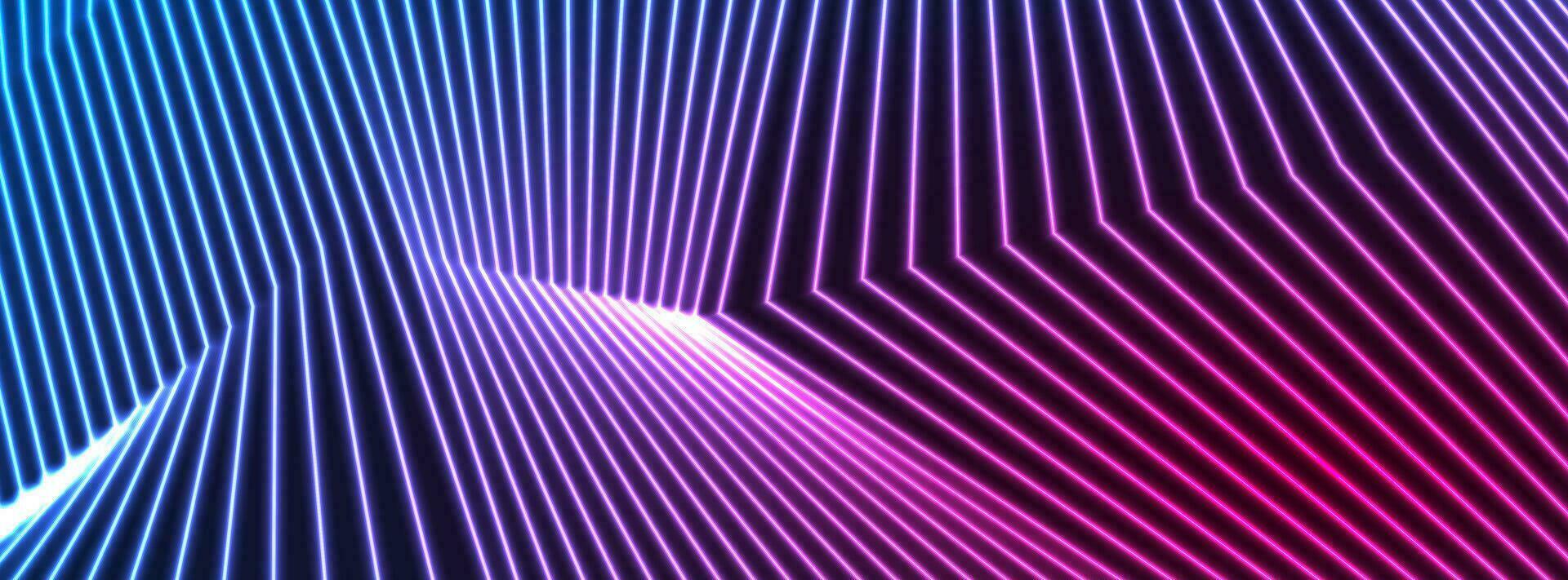 Blue and purple neon curved lines tech background vector