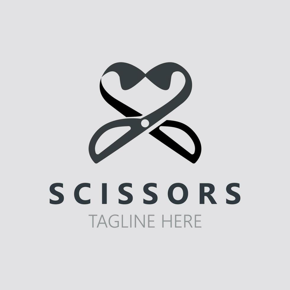 Scissors Logo Design Icon Template. Modern simple design. barbers tools and barbershop. Vector Illustration