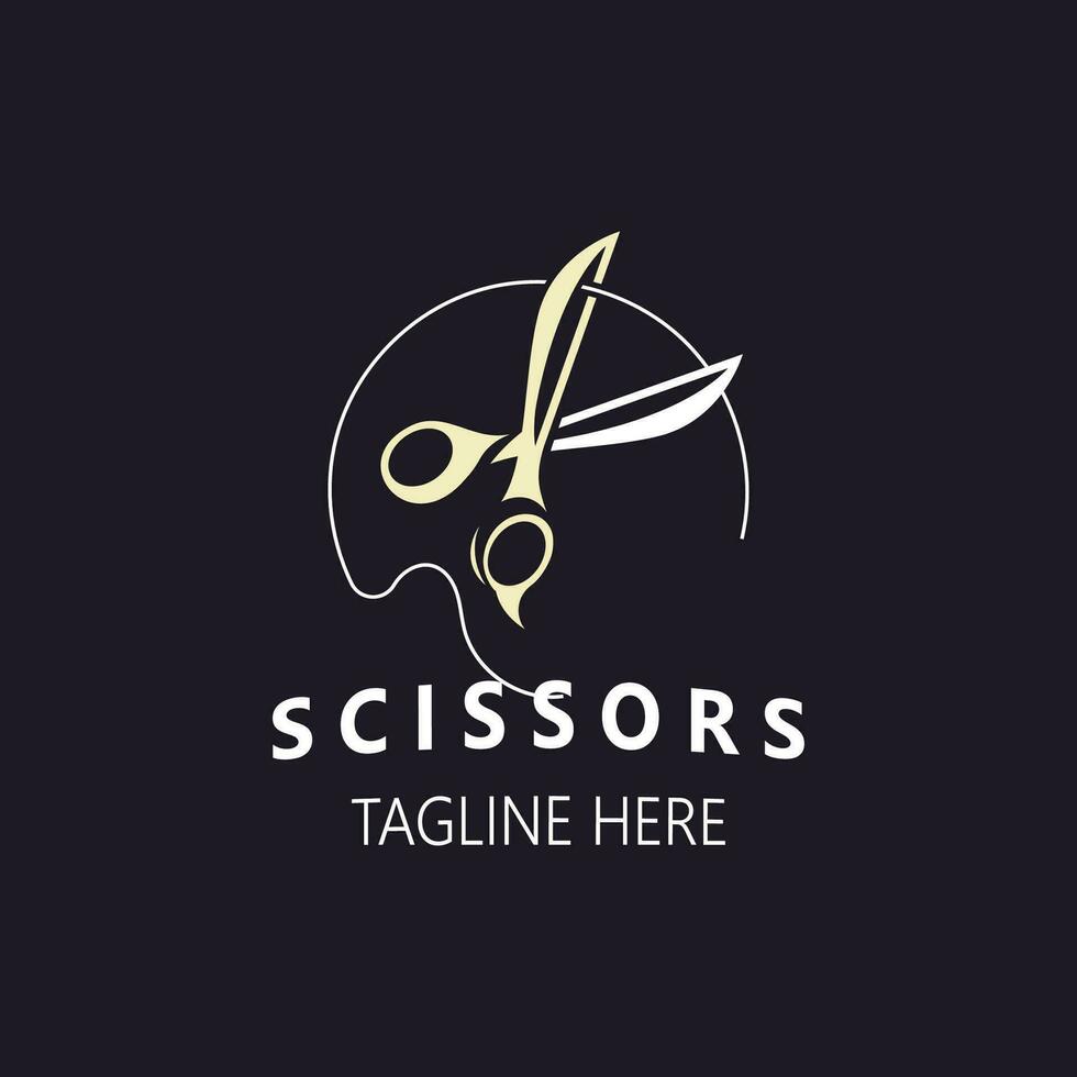 Scissors Logo Design Icon Template. Modern simple design. barbers tools and barbershop. Vector Illustration