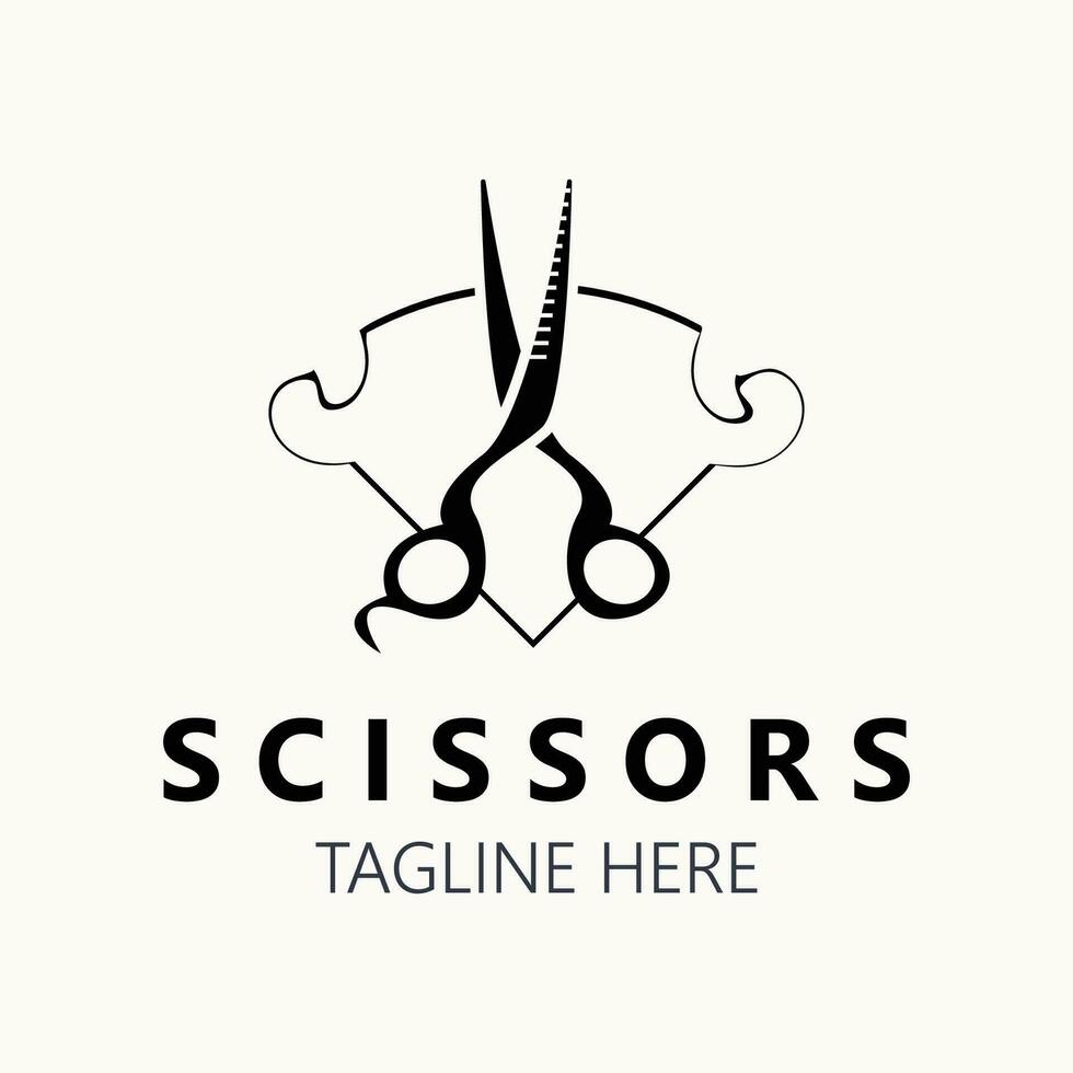 Scissors Logo Design Icon Template. Modern simple design. barbers tools and barbershop. Vector Illustration