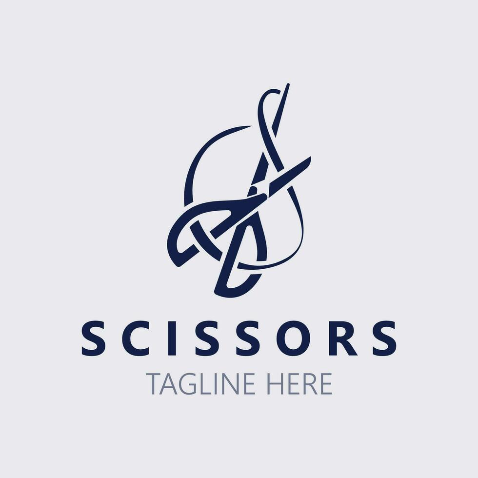 Scissors Logo Design Icon Template. Modern simple design. barbers tools and barbershop. Vector Illustration
