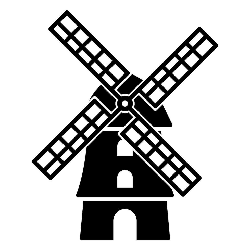 Windmill icon for landmark vector