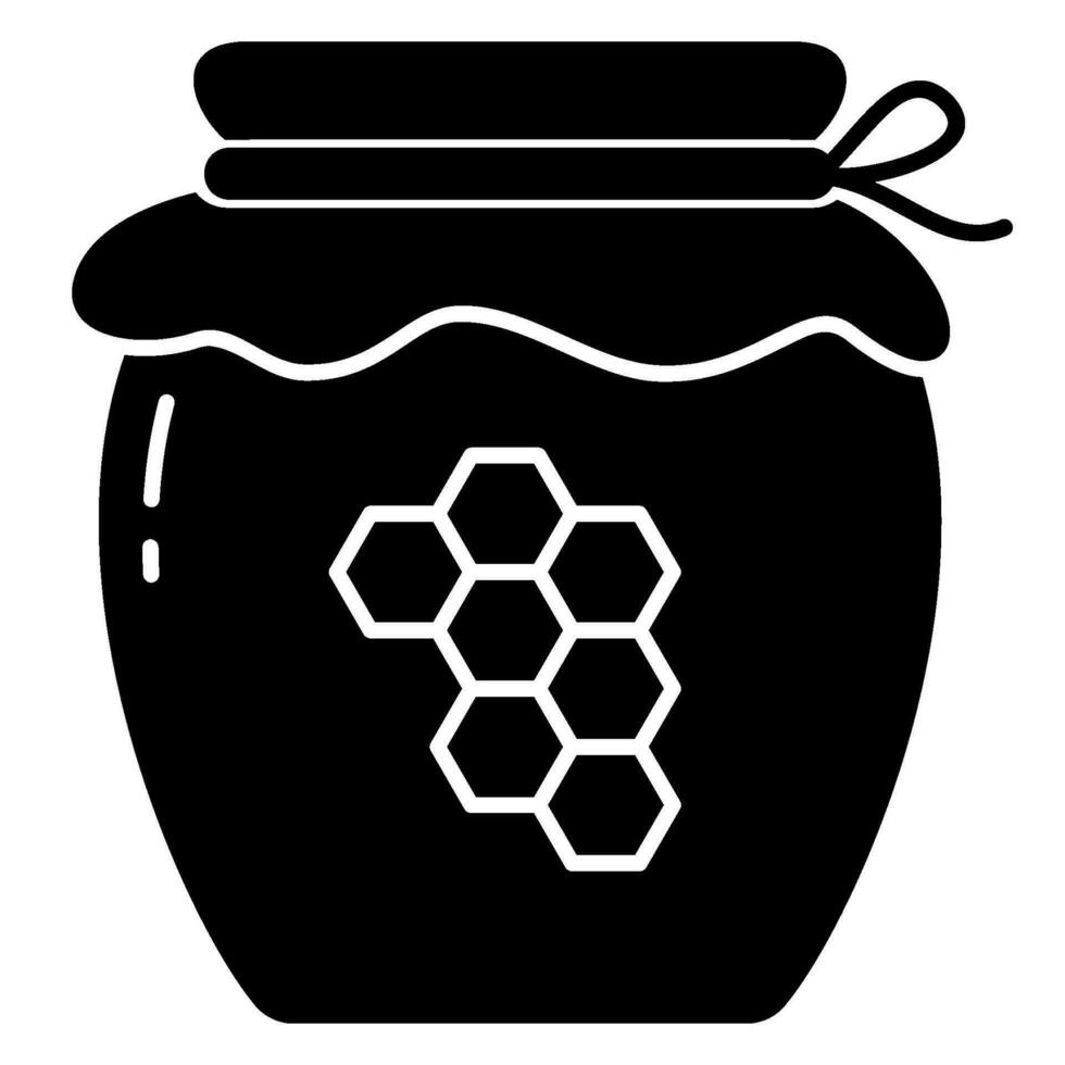 Honey jar icon vector