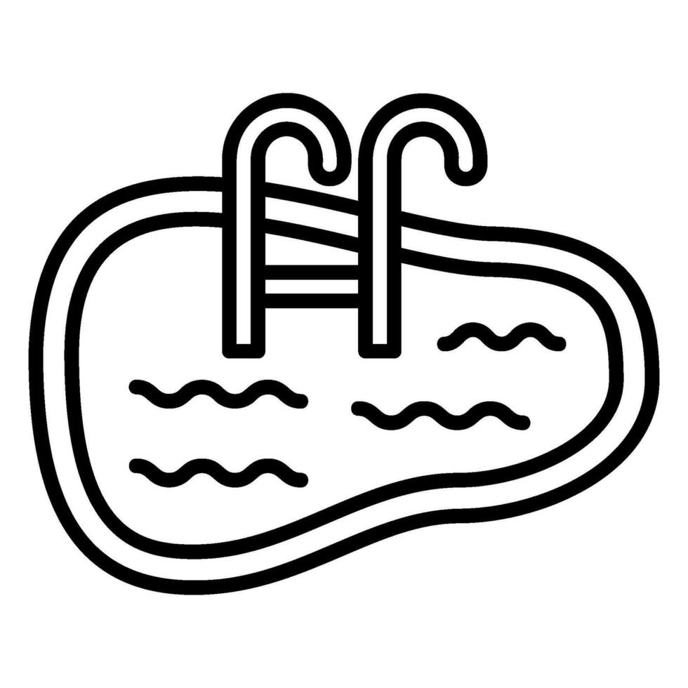 nadando piscina icono con escalera vector