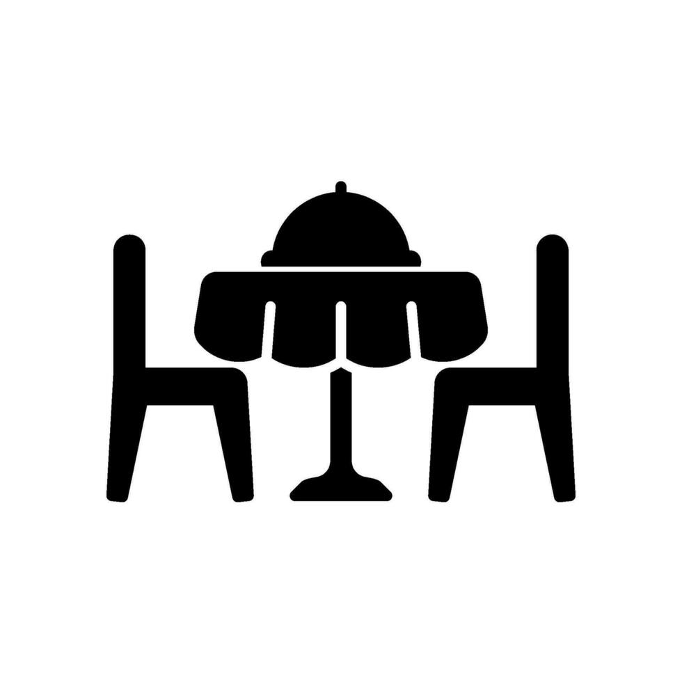 Dining table icon for a place to eat dishes vector