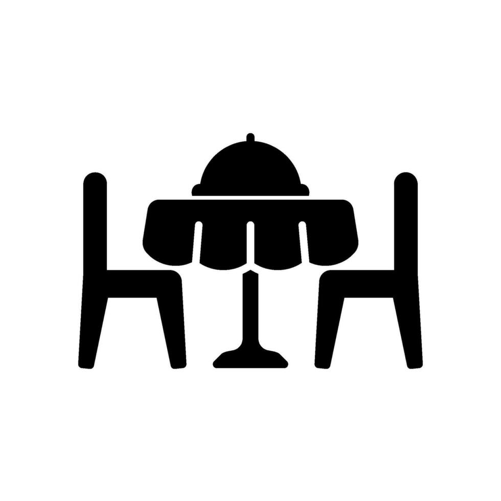 Dining table icon for a place to eat dishes vector