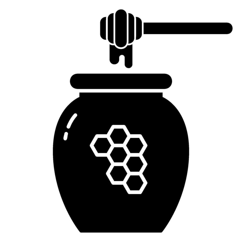 Honey jar with deeper icon vector