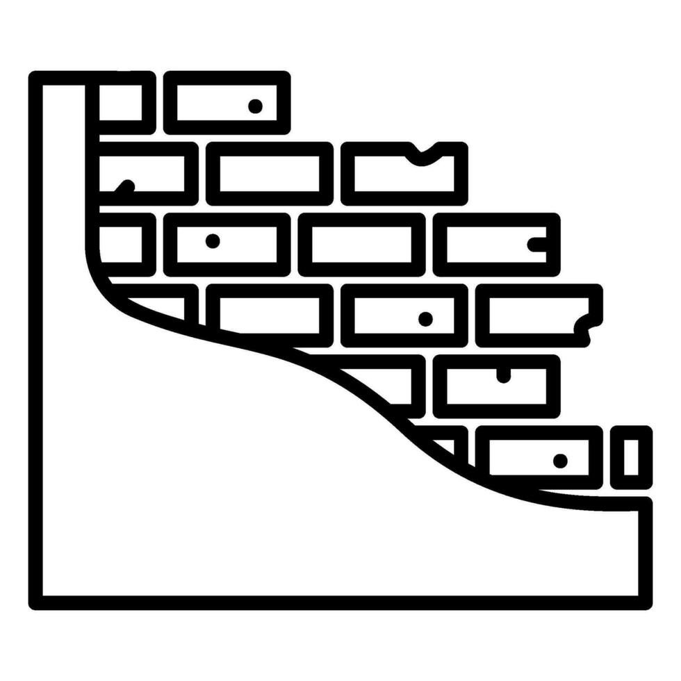ladrillo pared icono con hormigón revestimiento vector