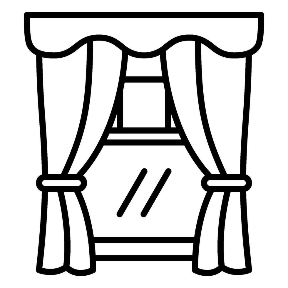 Curtain icon to close and give privacy to the window 29095577 Vector