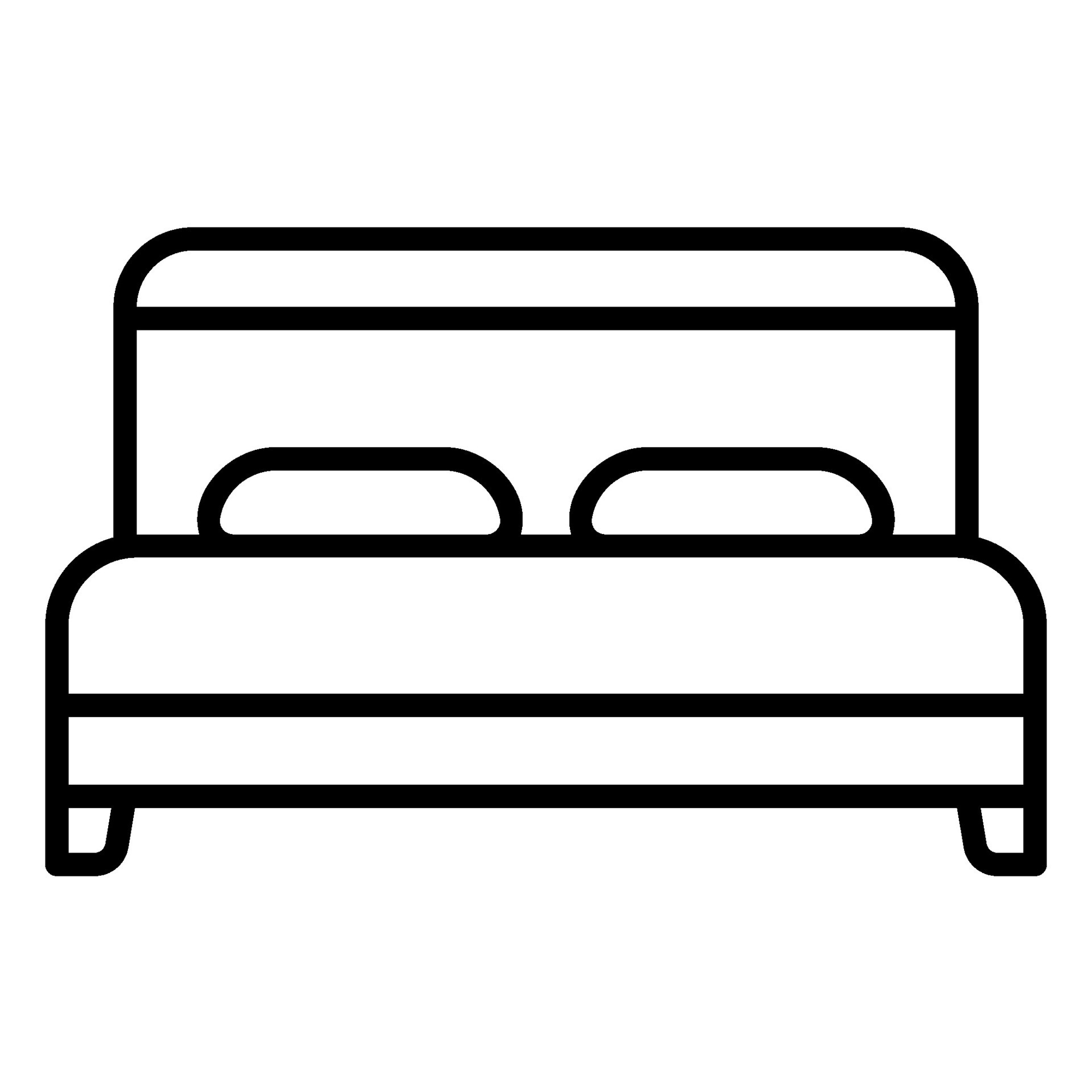 Icon of a bed for rest and a pair of pillows 29095579 Vector Art at