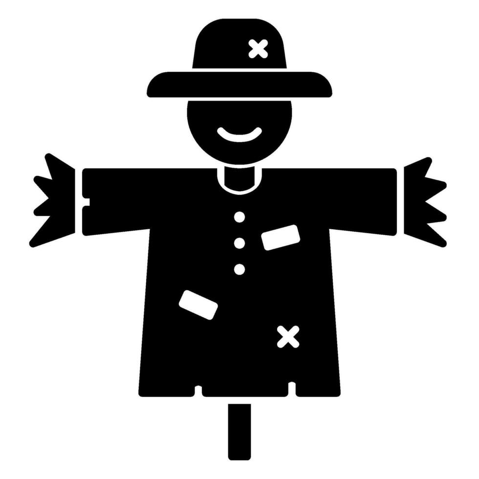 Scarecrow icon for farm guard vector