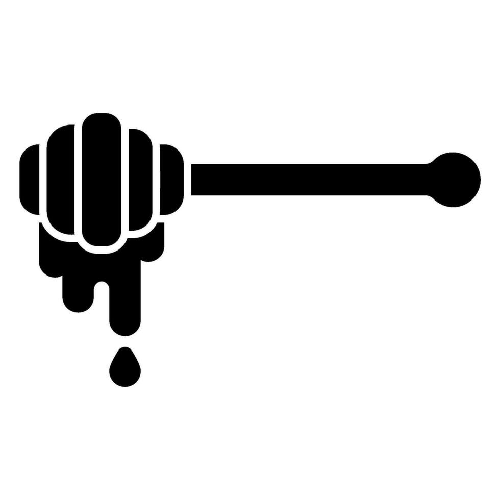 Honey dipper stick icon vector