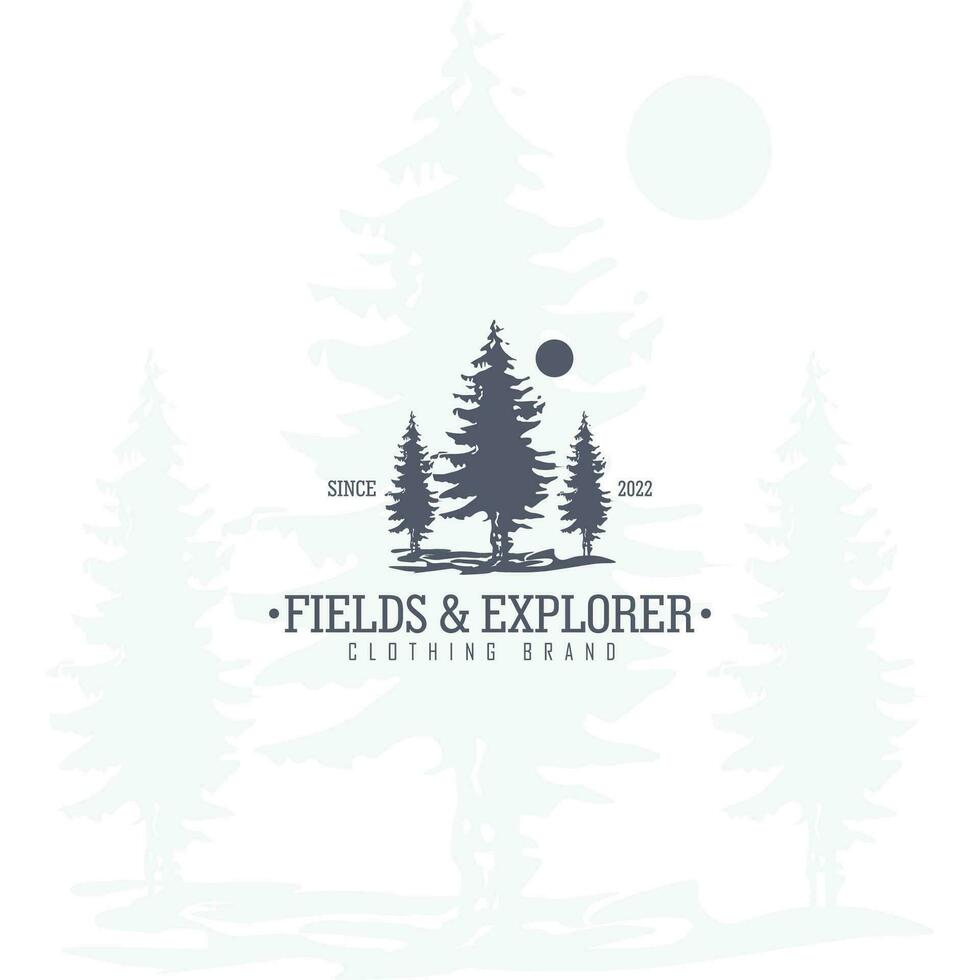 logo diseñado para mi campos explorador ropa marca ese tiene un clásico escabroso al aire libre mirar, alguna cosa orgánico y ese es inspirado por naturaleza y aventuras vector