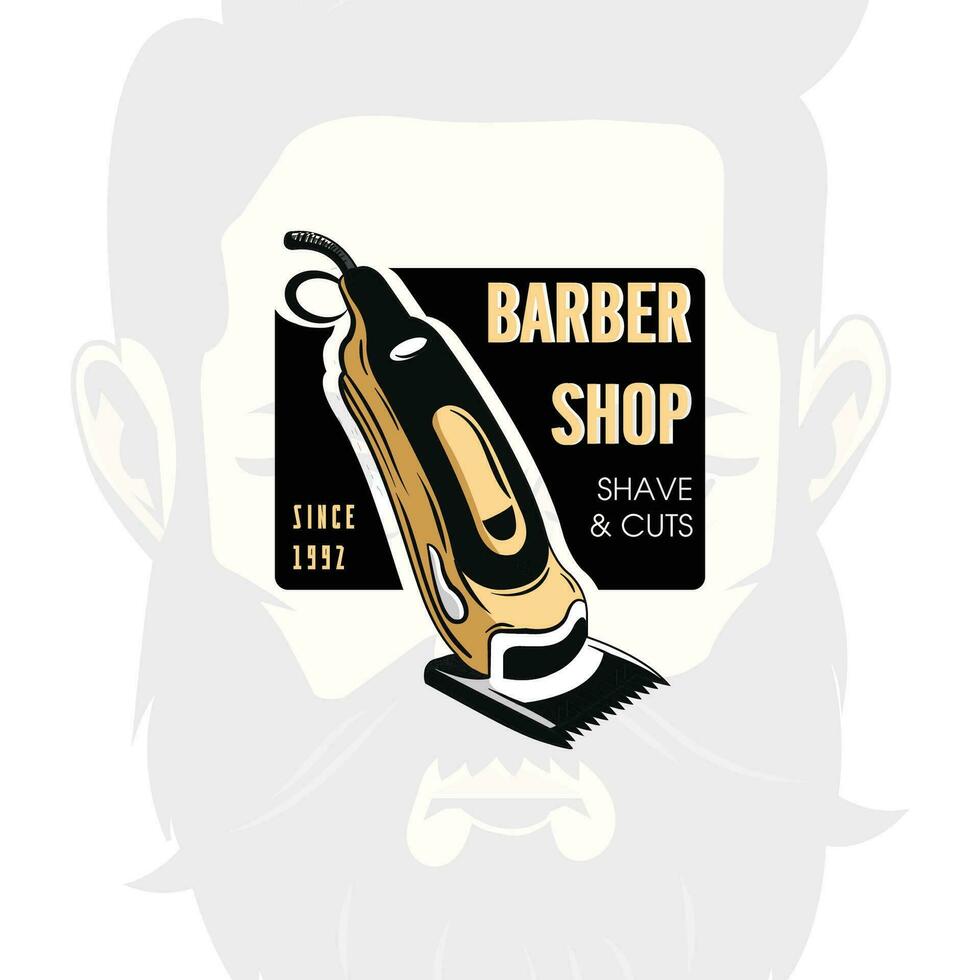 vintage barbershop emblems, labels, badges, logos. Layered. Text is on separate layer. Isolated on white background vector