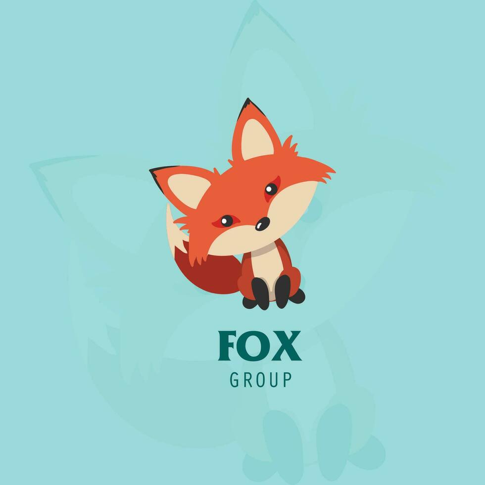 creative fox Animal Modern Simple Design Concept logo set vector