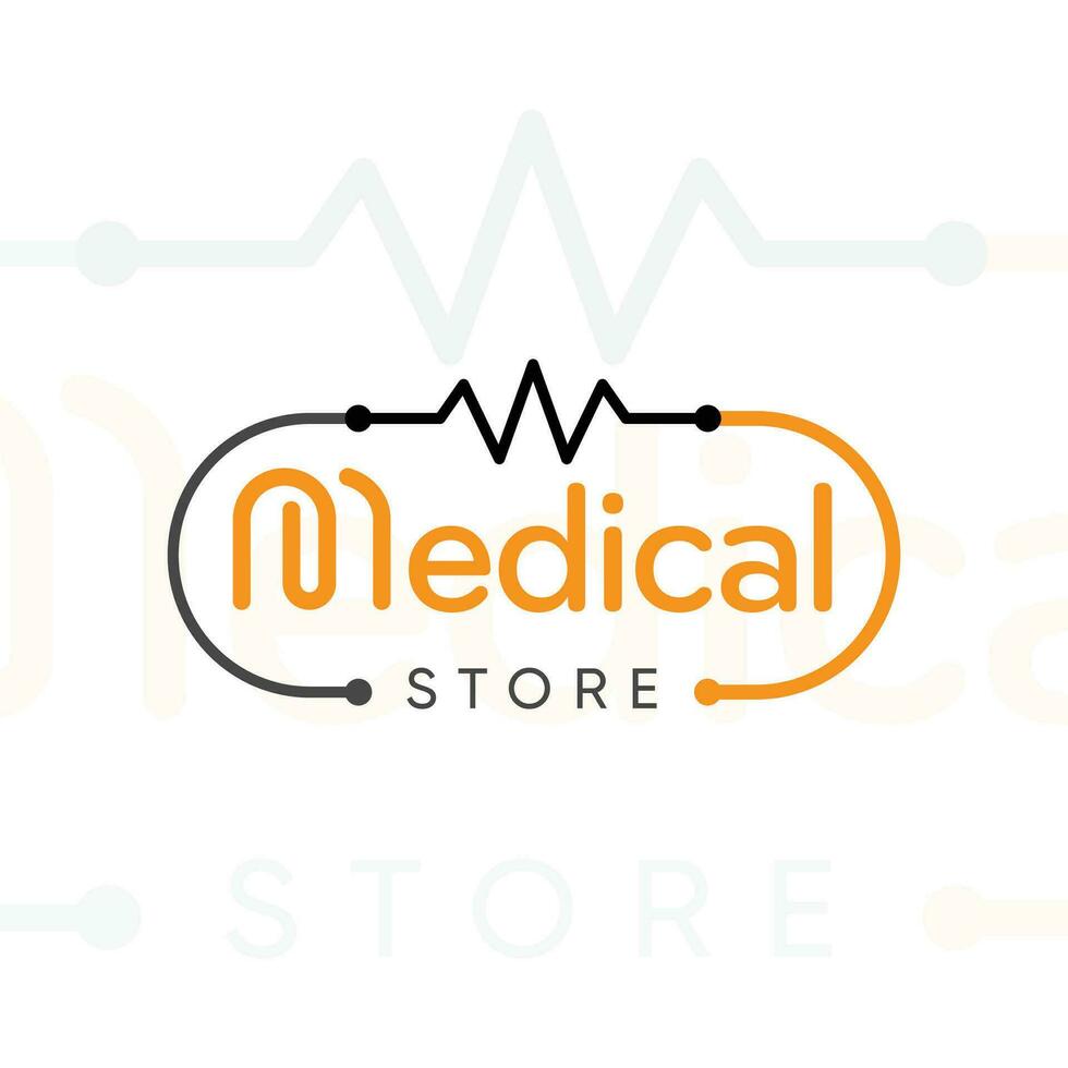 ilustración de icono de logotipo de tienda médica vector