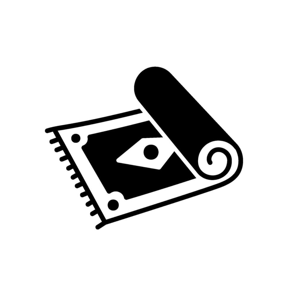 Half rolled up rug icon as floor mat 29095639 Vector Art at Vecteezy