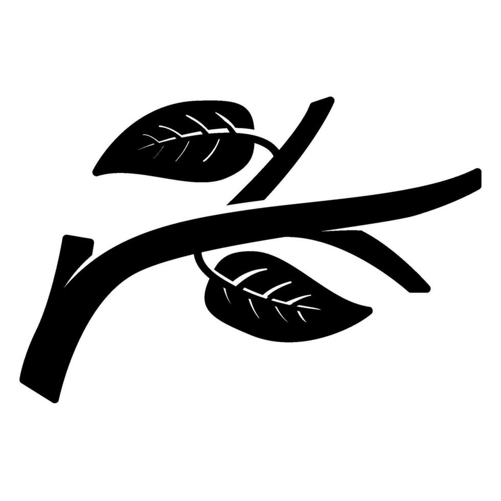 Twigs icon with leaves vector