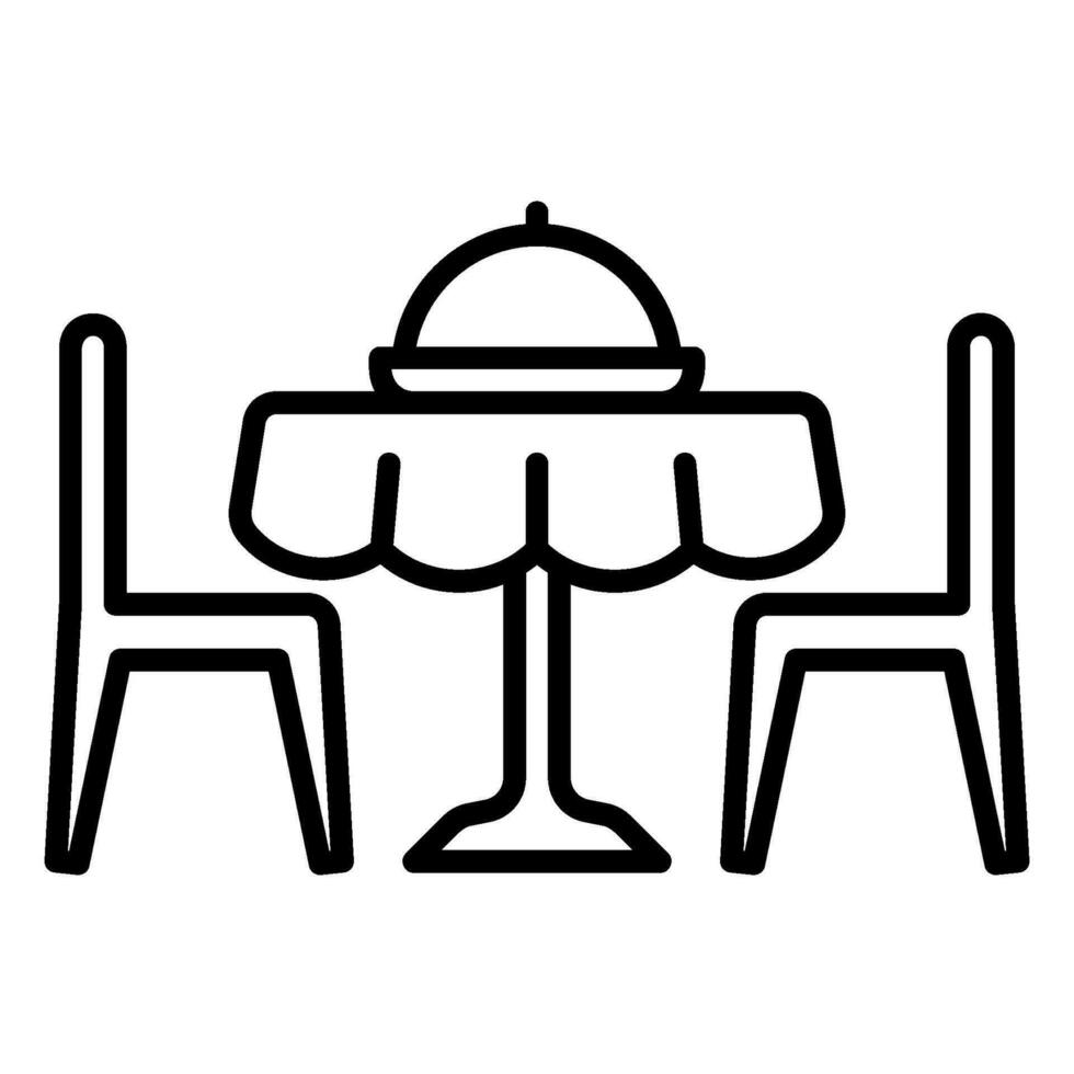 Dining table icon for a place to eat dishes vector