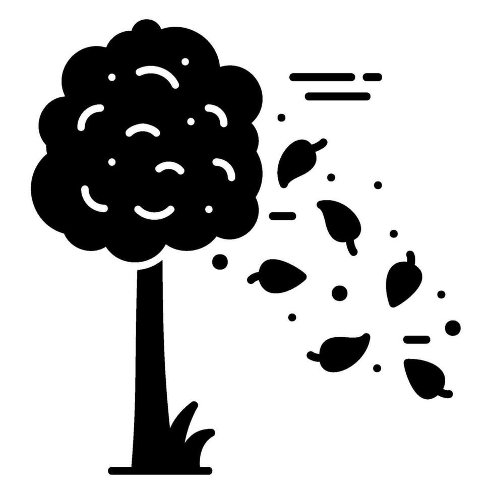 Icon of Leaves falling from tree vector