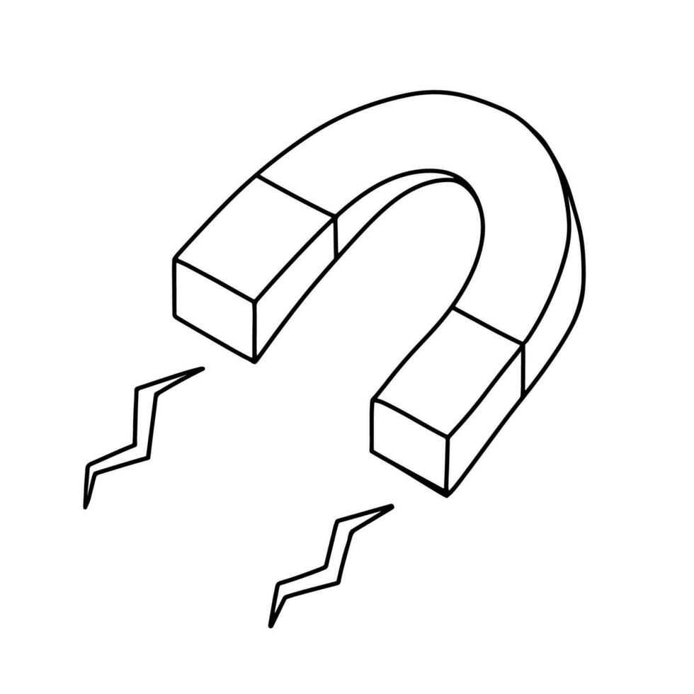Magnet. Doodle vector sketch isolated on white background