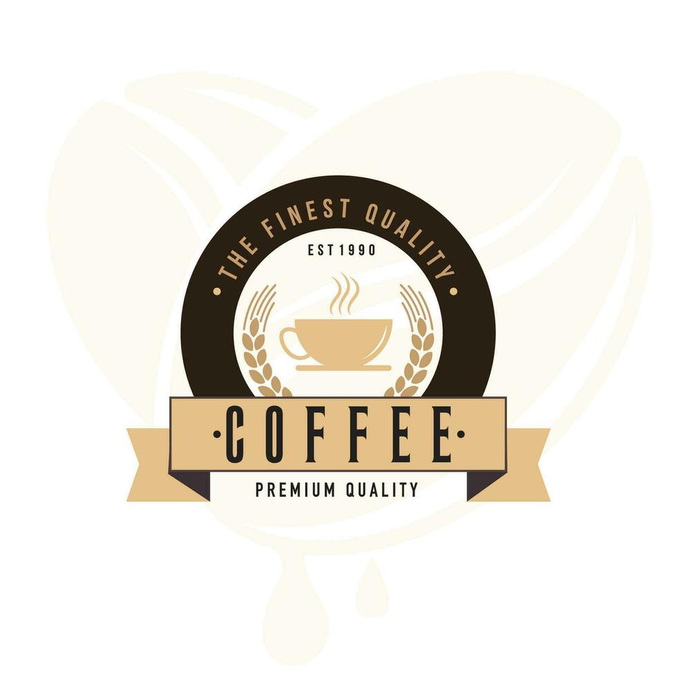 logotipo de café - ilustración vectorial, diseño de conjunto de emblemas sobre fondo negro. vector