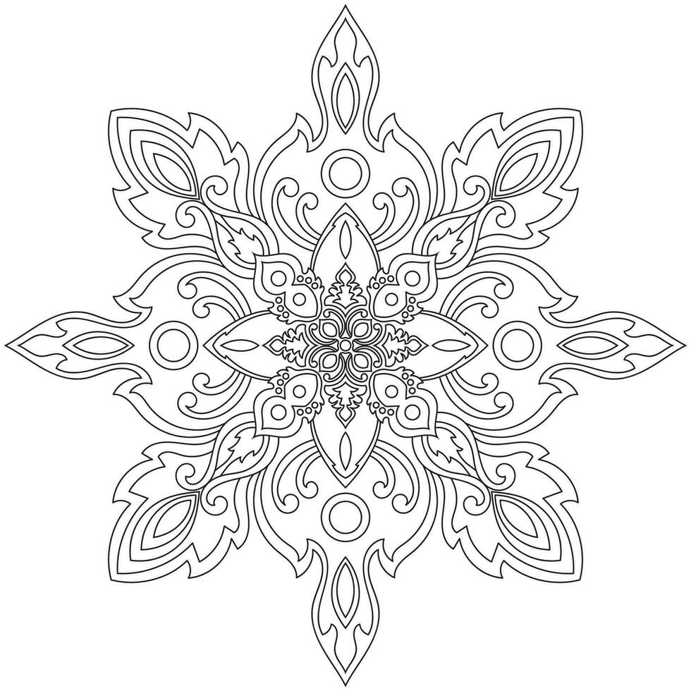 Components of the carpet, mandala pattern, abstract flowers ethnic hair vector
