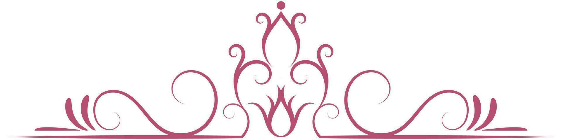 pink vintage lines decorative elements Border flower collection vector