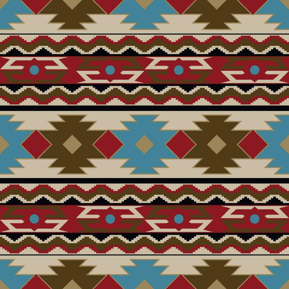 Aztec, Navajo geometric seamless pattern. Native American Southwest print. Ethnic design wallpaper, fabric, cover, textile, rug, blanket. vector