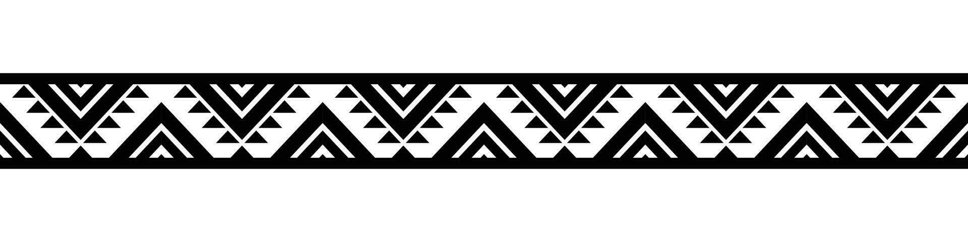 Black border. Aztec tribal seamless pattern in black and white. Abstract ethnic geometric art print design for textile template, fabric, rug, ornament, wallpaper, background, carpet. vector