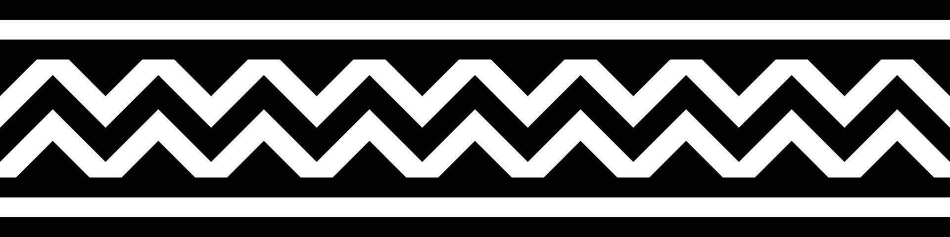 negro borde. azteca tribal sin costura modelo en negro y blanco. resumen étnico geométrico Arte impresión diseño para textil plantilla, tela, alfombra, ornamento, fondo de pantalla, fondo, alfombra. vector