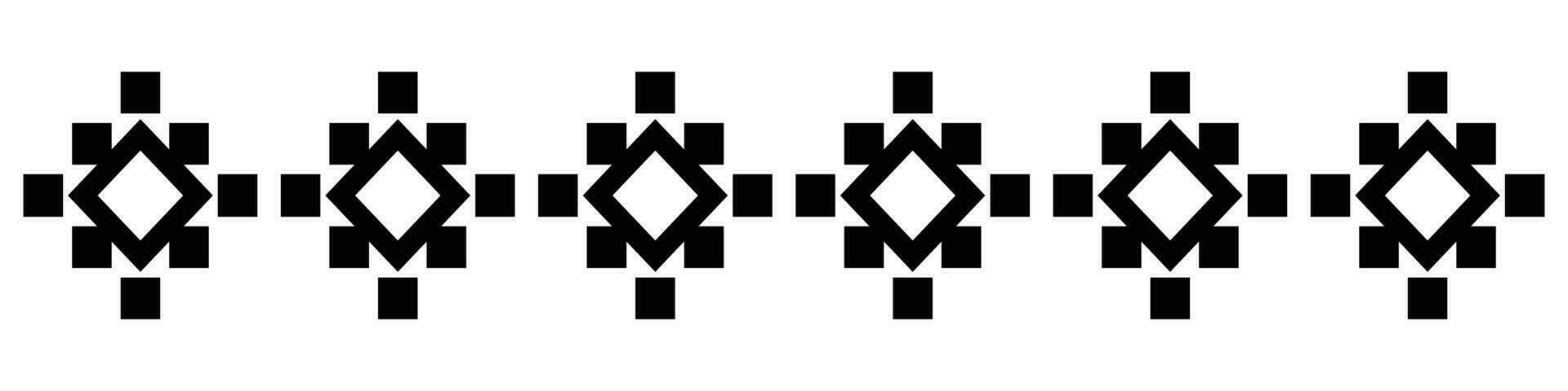 Black border. Aztec tribal seamless pattern in black and white. Abstract ethnic geometric art print design for textile template, fabric, rug, ornament, wallpaper, background, carpet. vector