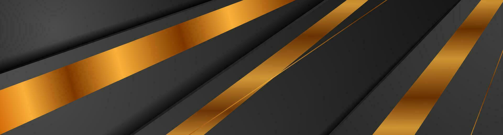 Black and bronze stripes abstract tech corporate banner design vector