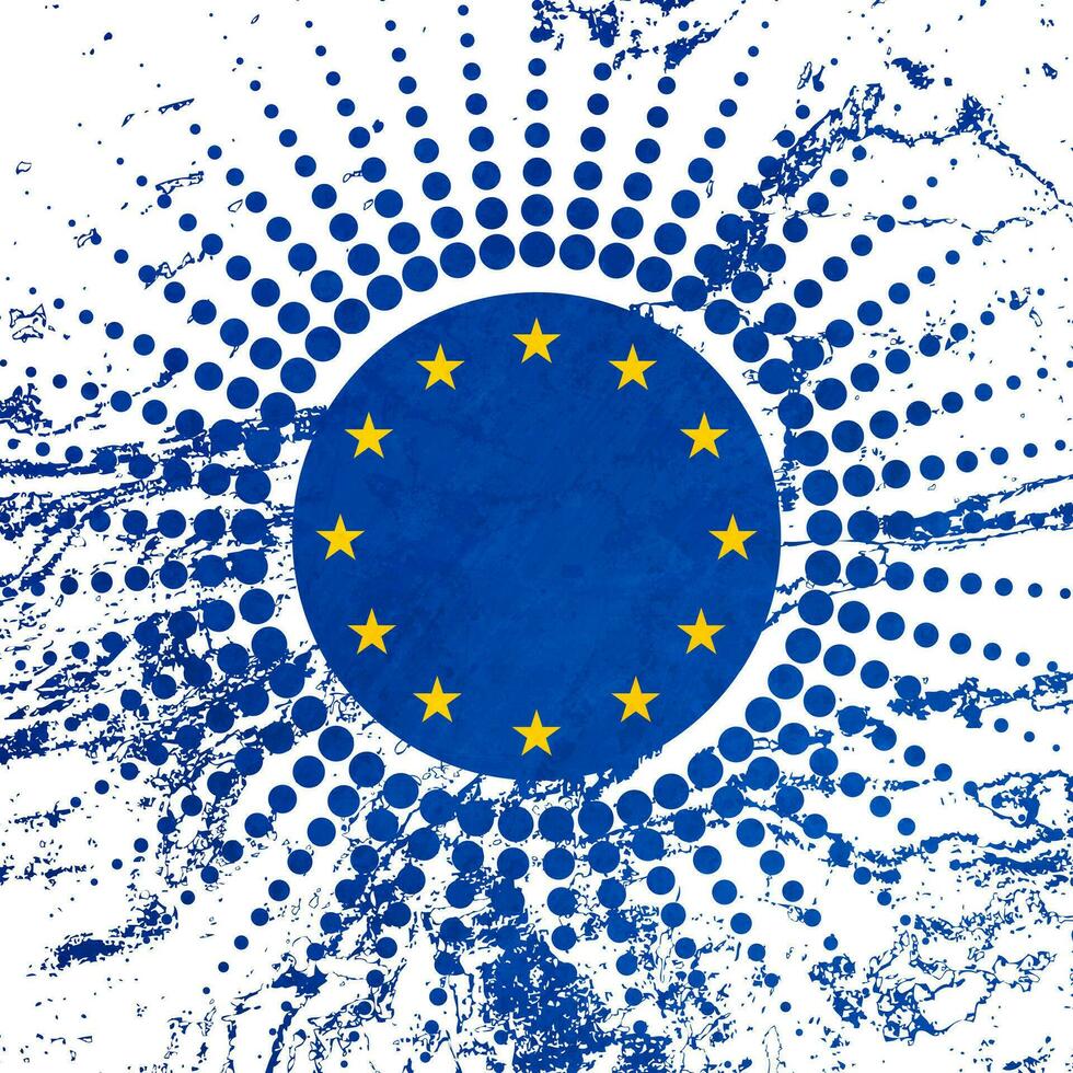 European union concept grunge flag design vector