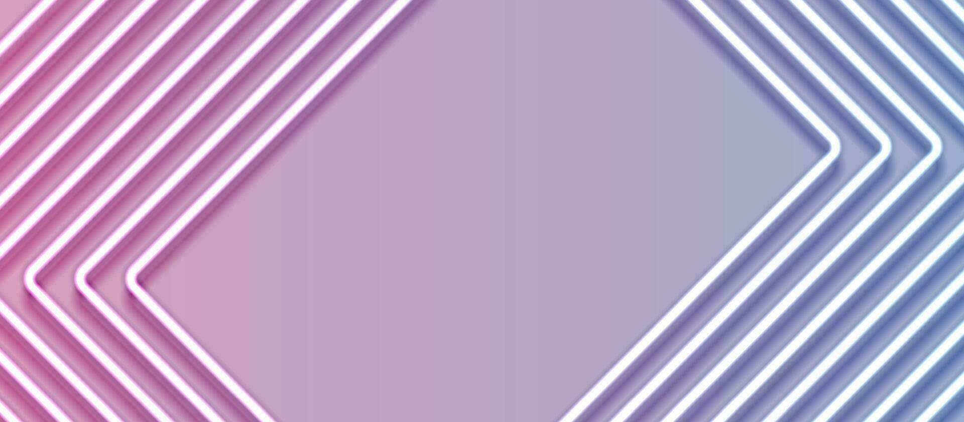 Blue pink rectangle frame abstract neon background vector