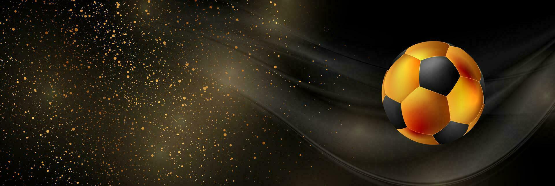 Luxury sport background with golden particles and soccer ball vector